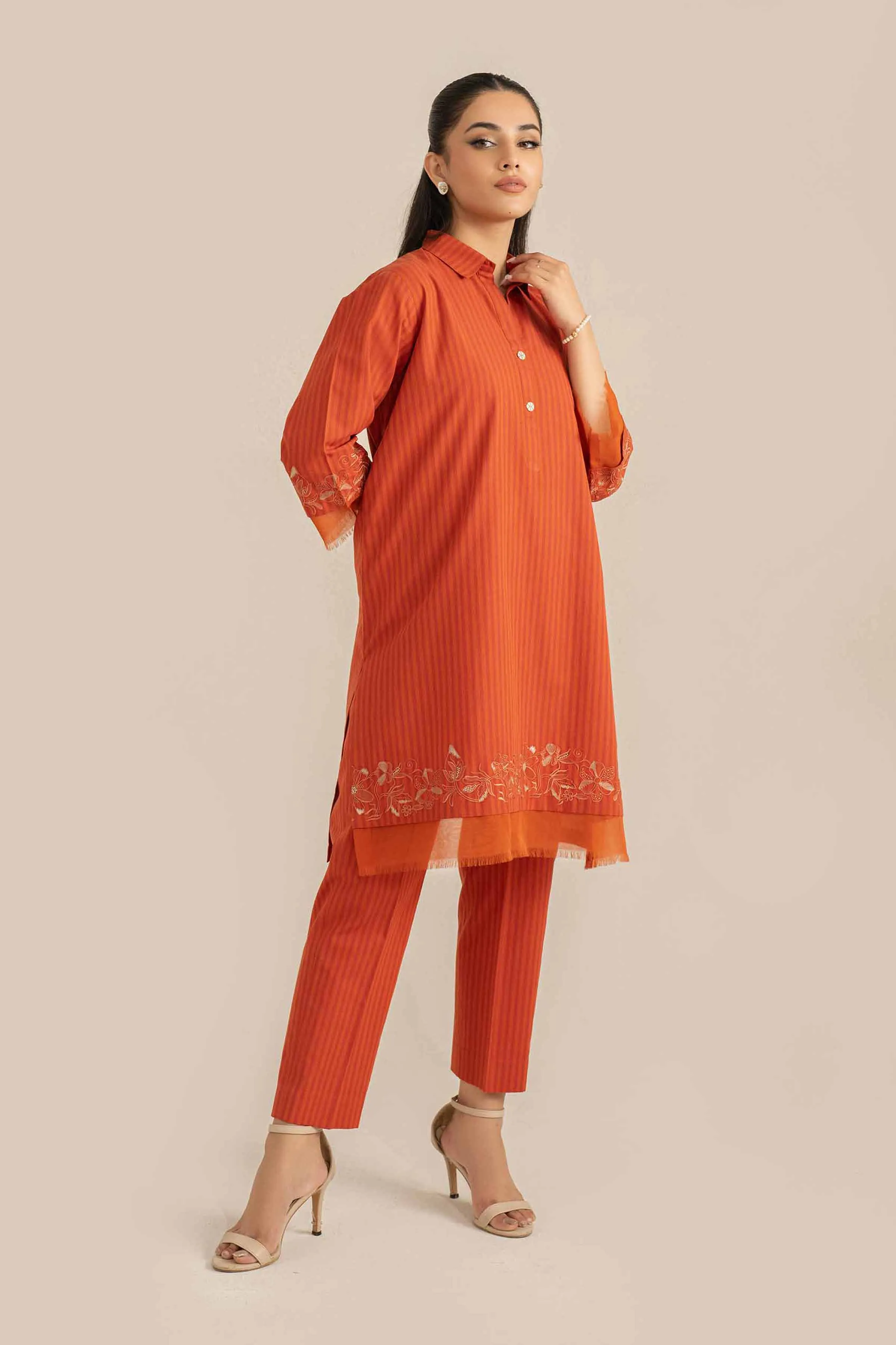 2 Piece - Embroidered Suit - KPS25-07