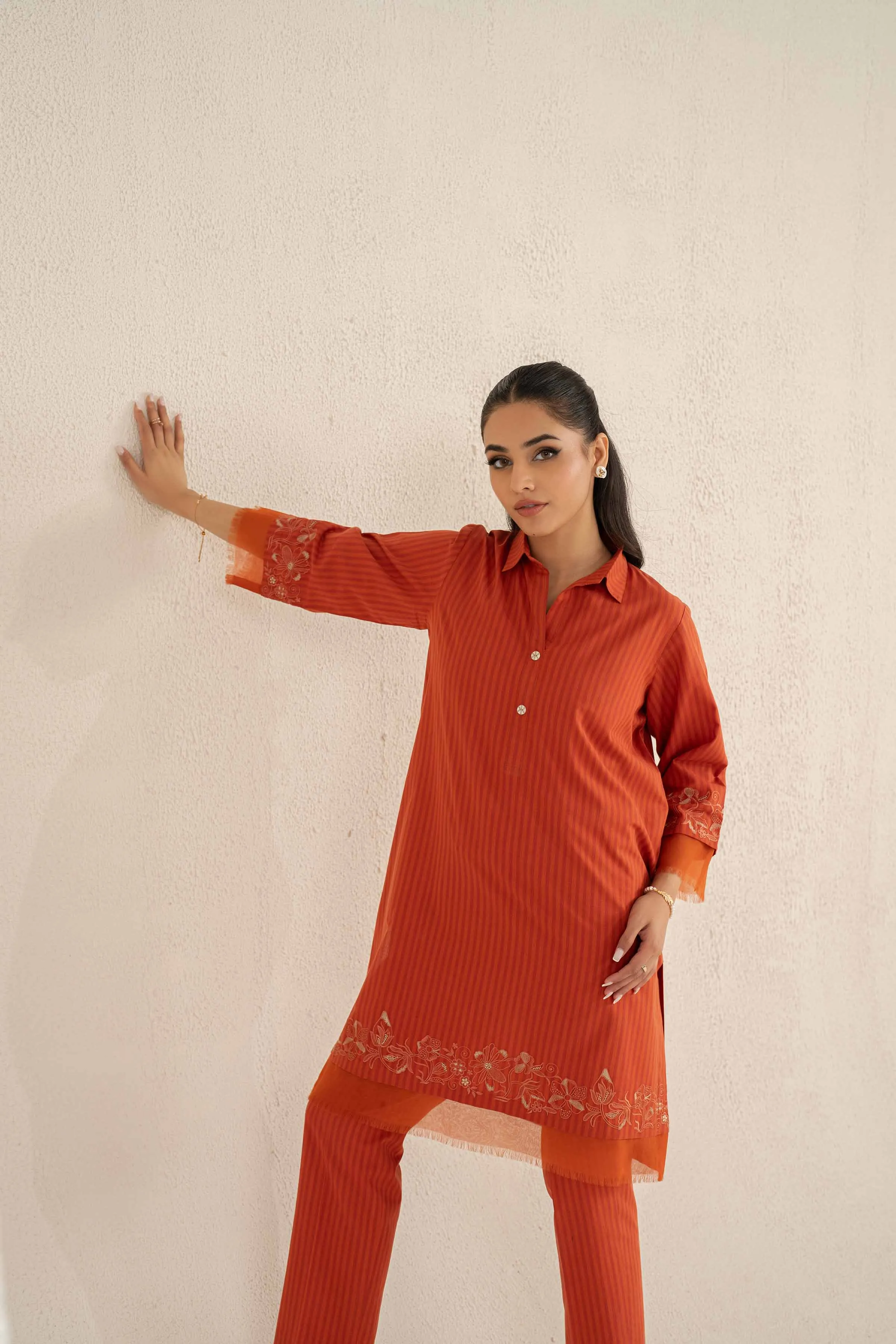 2 Piece - Embroidered Suit - KPS25-07