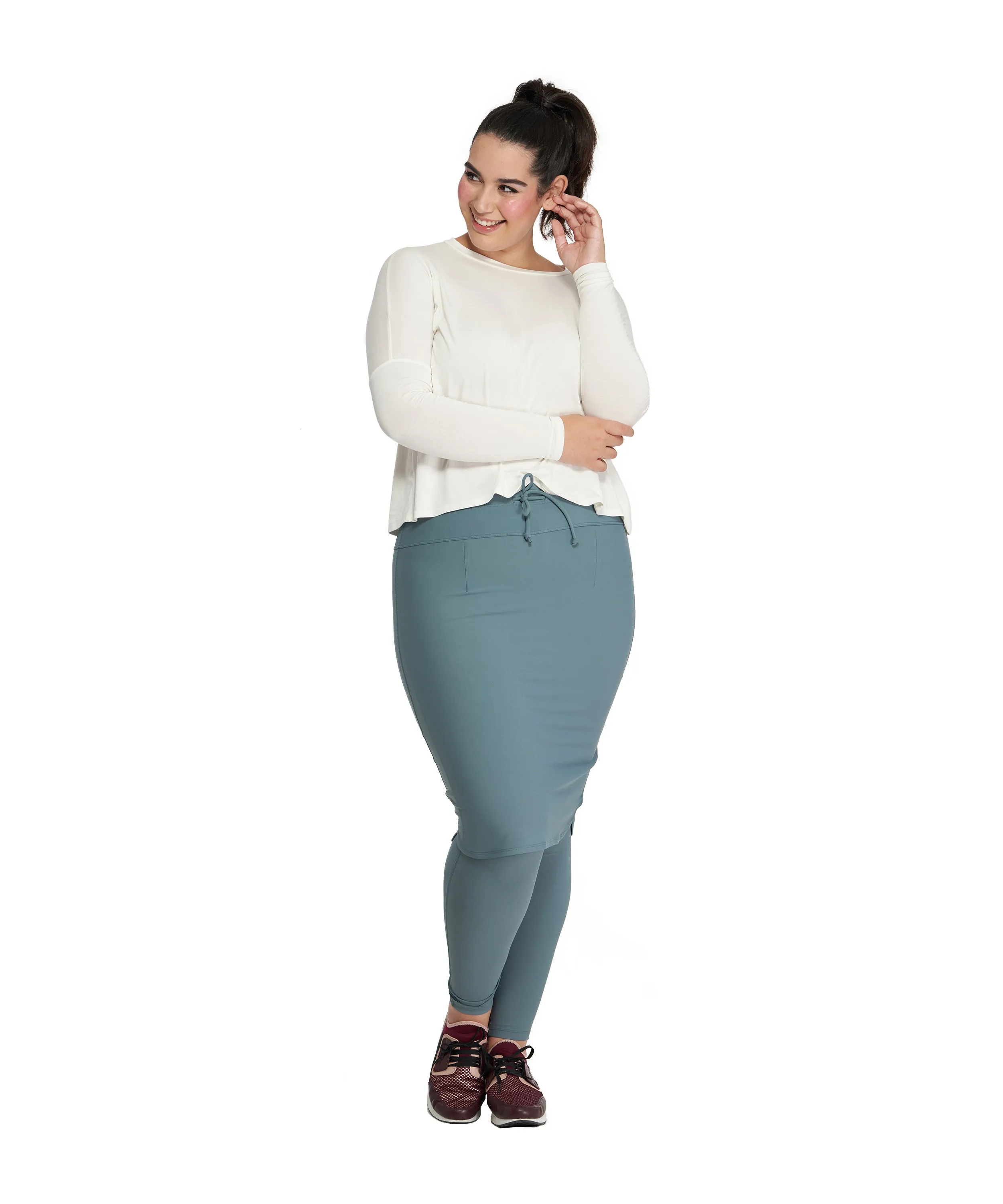 Activewear Pencil Skirt Attached to Leggings, Colors