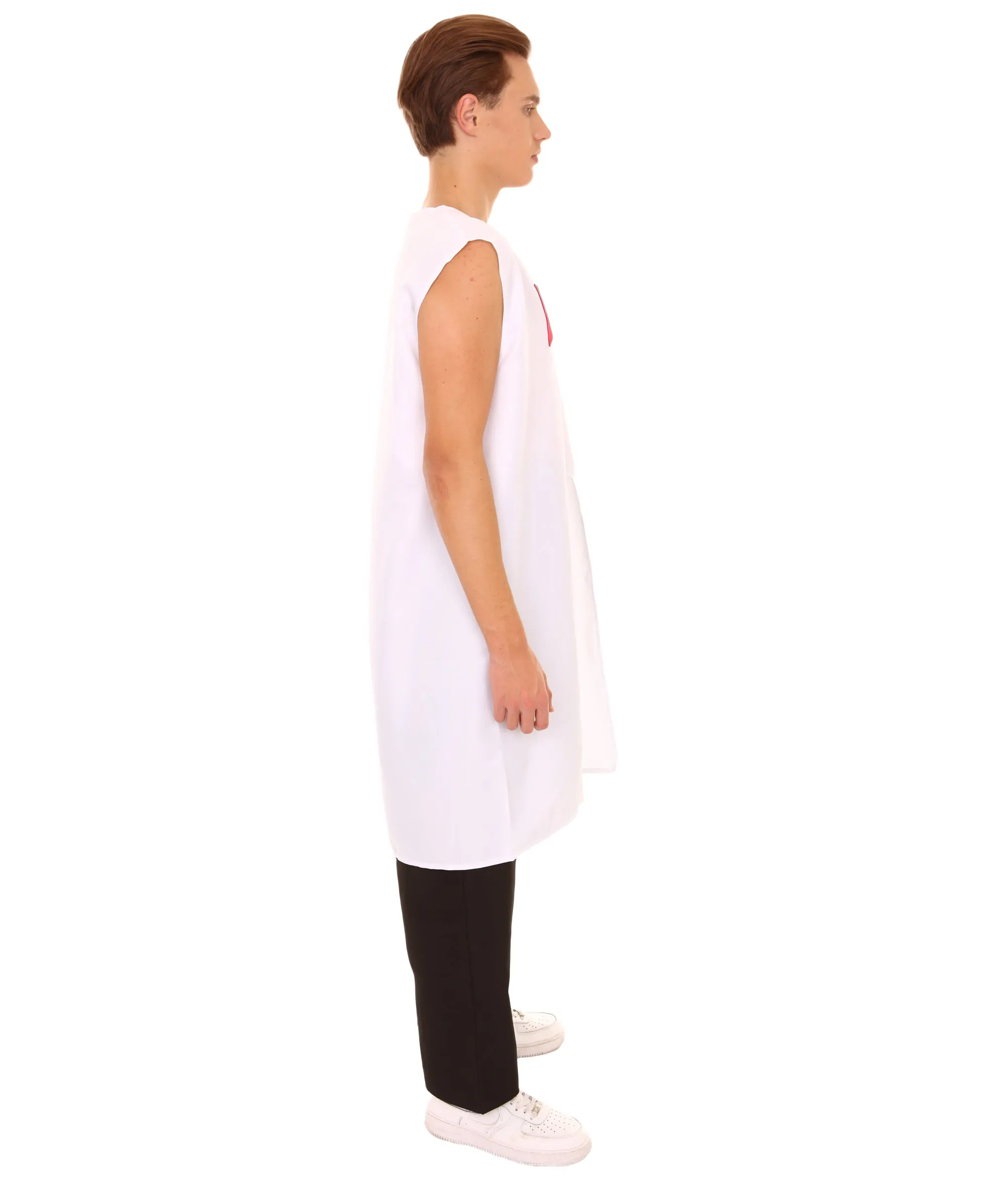 Adult Men's Blessume Medieval Templar Knight Tunic Historical Costume | White Cosplay Costume