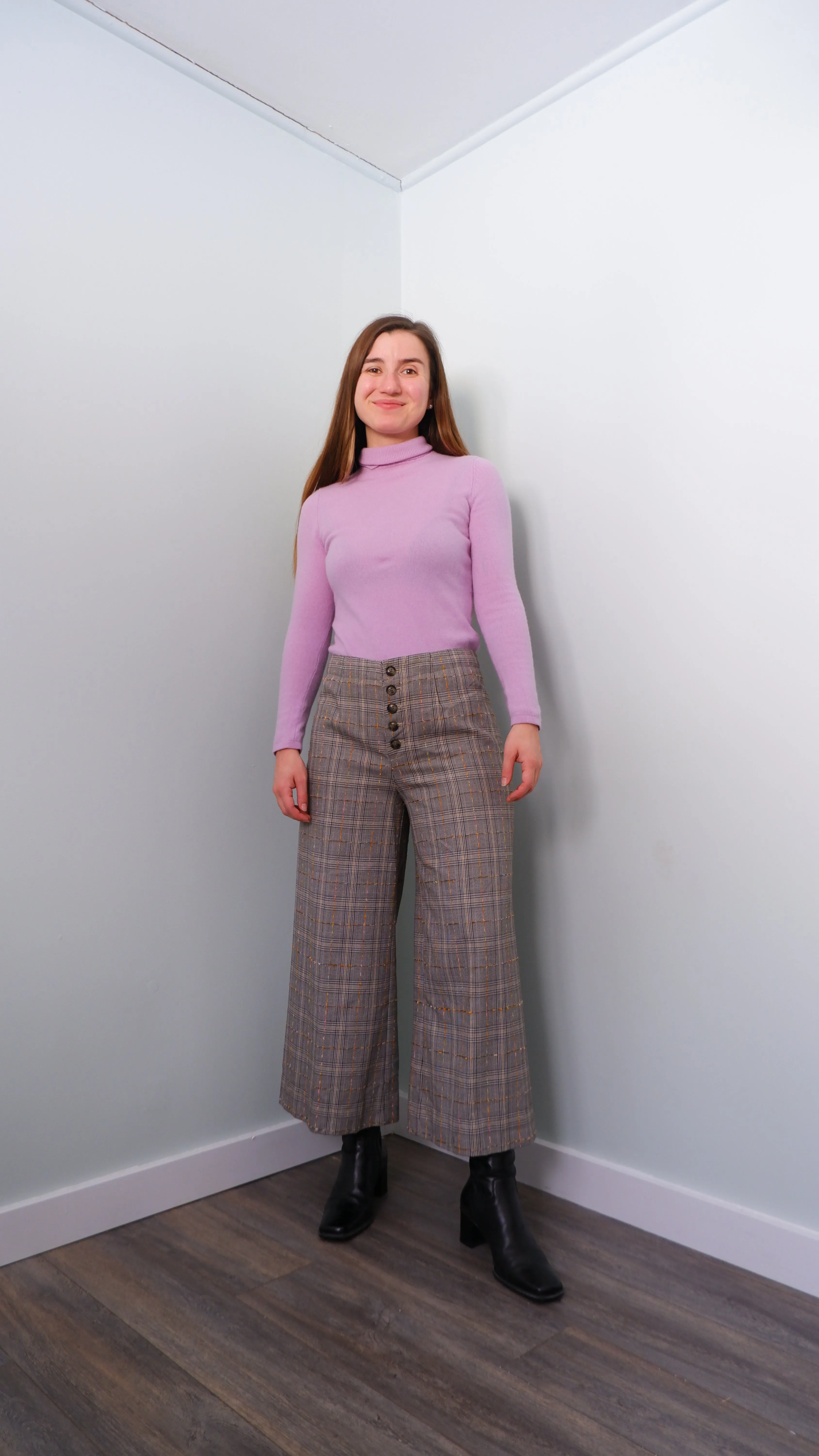 Anthropologie Houndstooth Plaid Culottes - 4/6