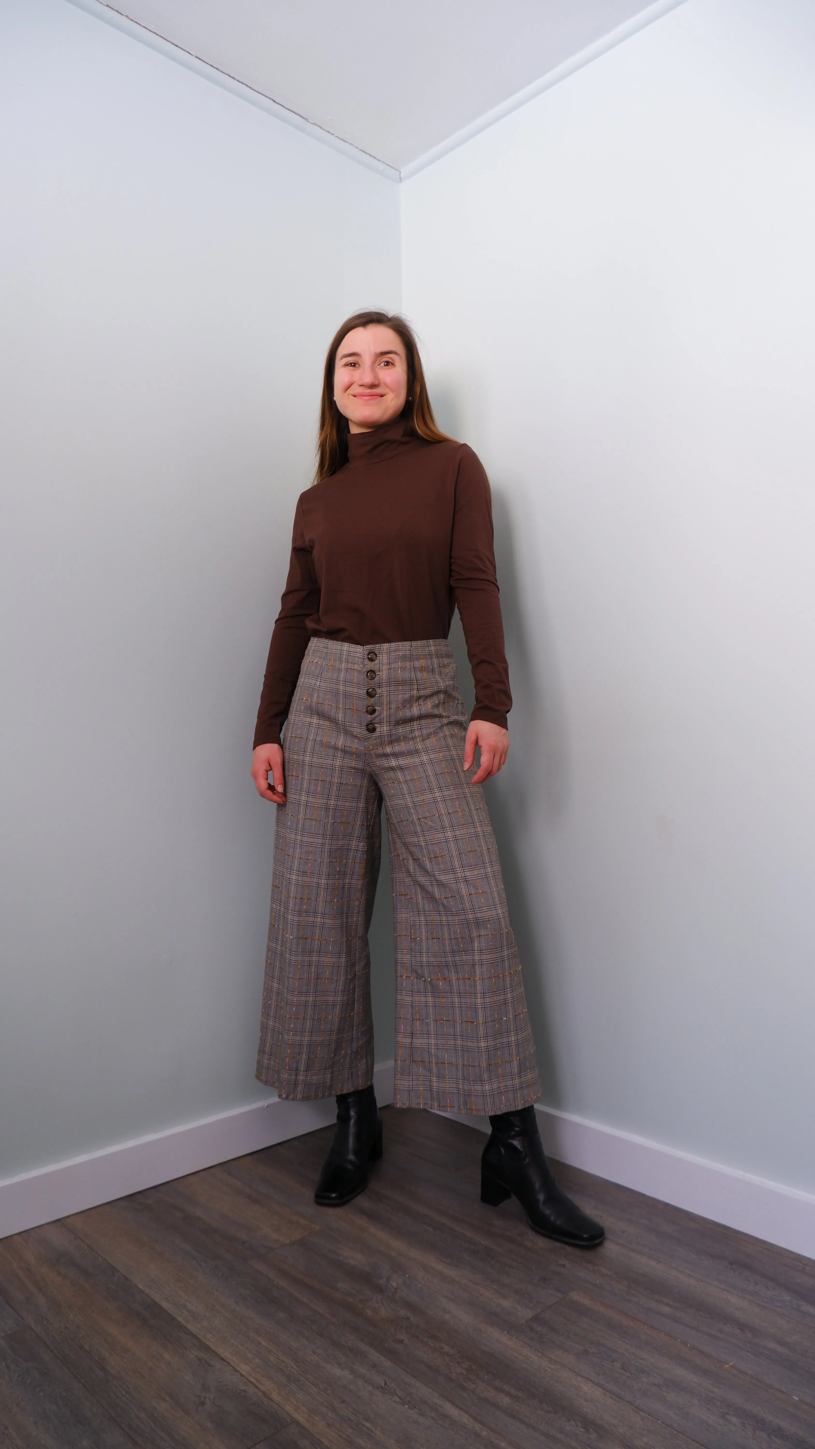 Anthropologie Houndstooth Plaid Culottes - 4/6
