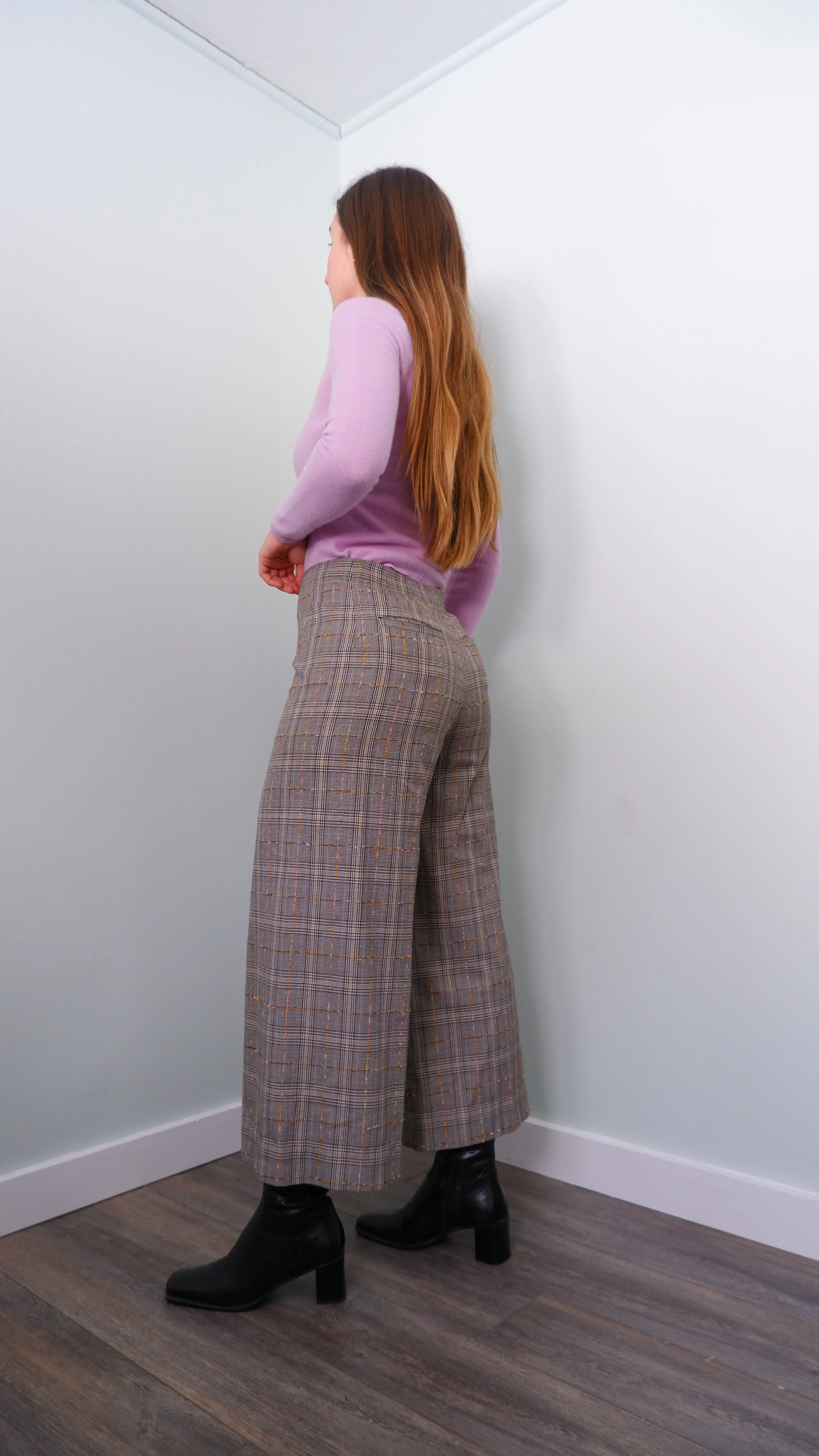 Anthropologie Houndstooth Plaid Culottes - 4/6