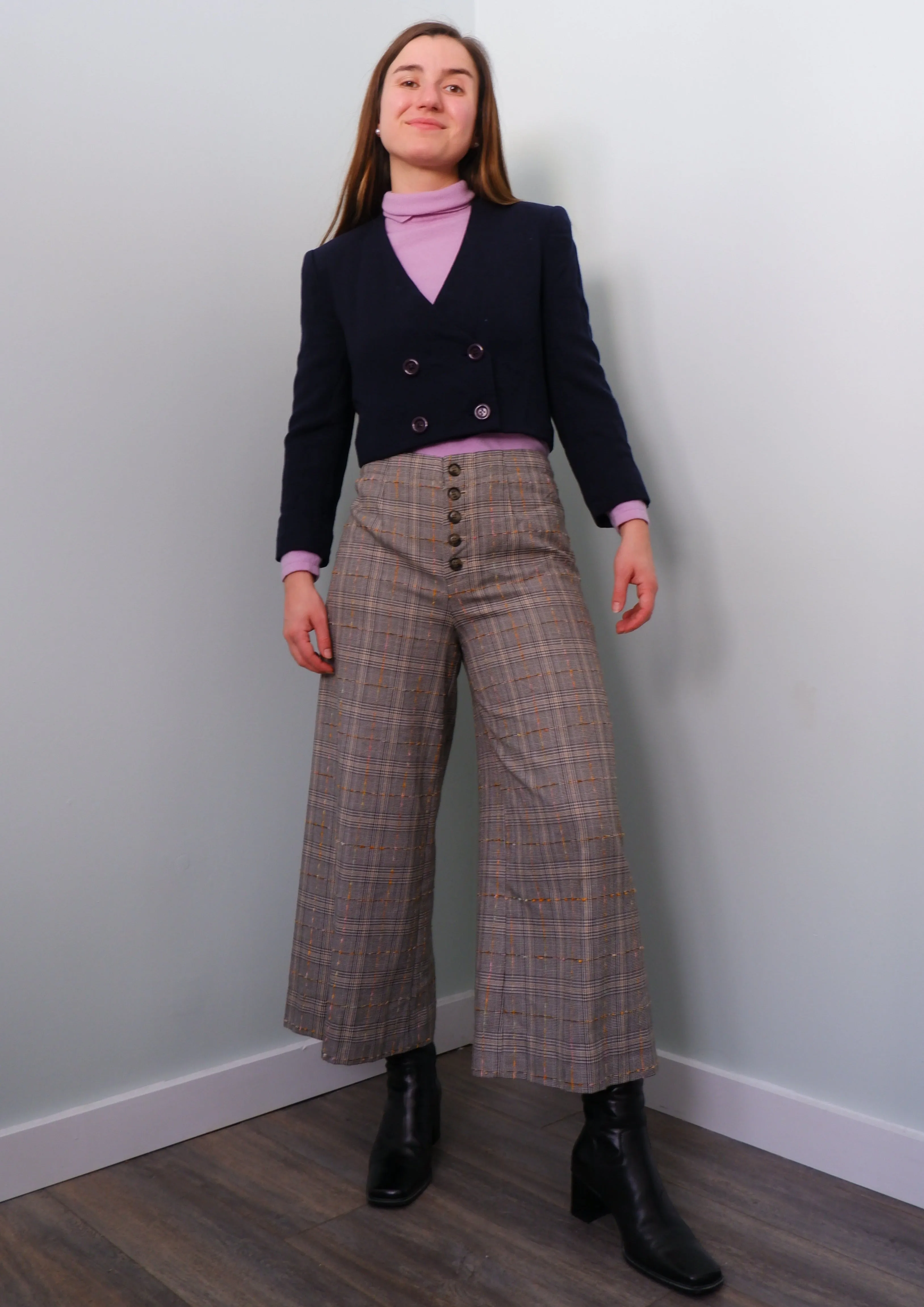 Anthropologie Houndstooth Plaid Culottes - 4/6