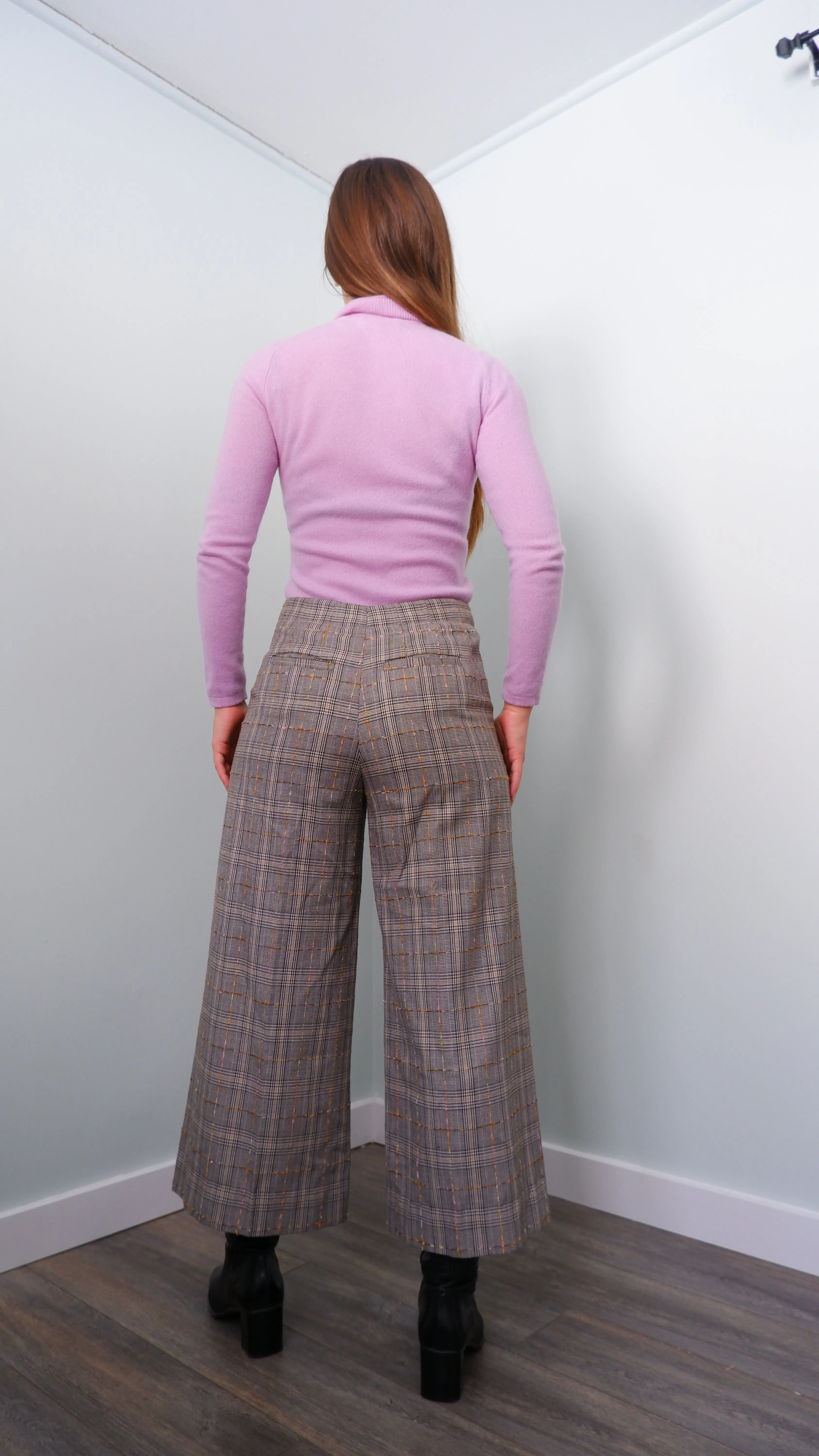 Anthropologie Houndstooth Plaid Culottes - 4/6