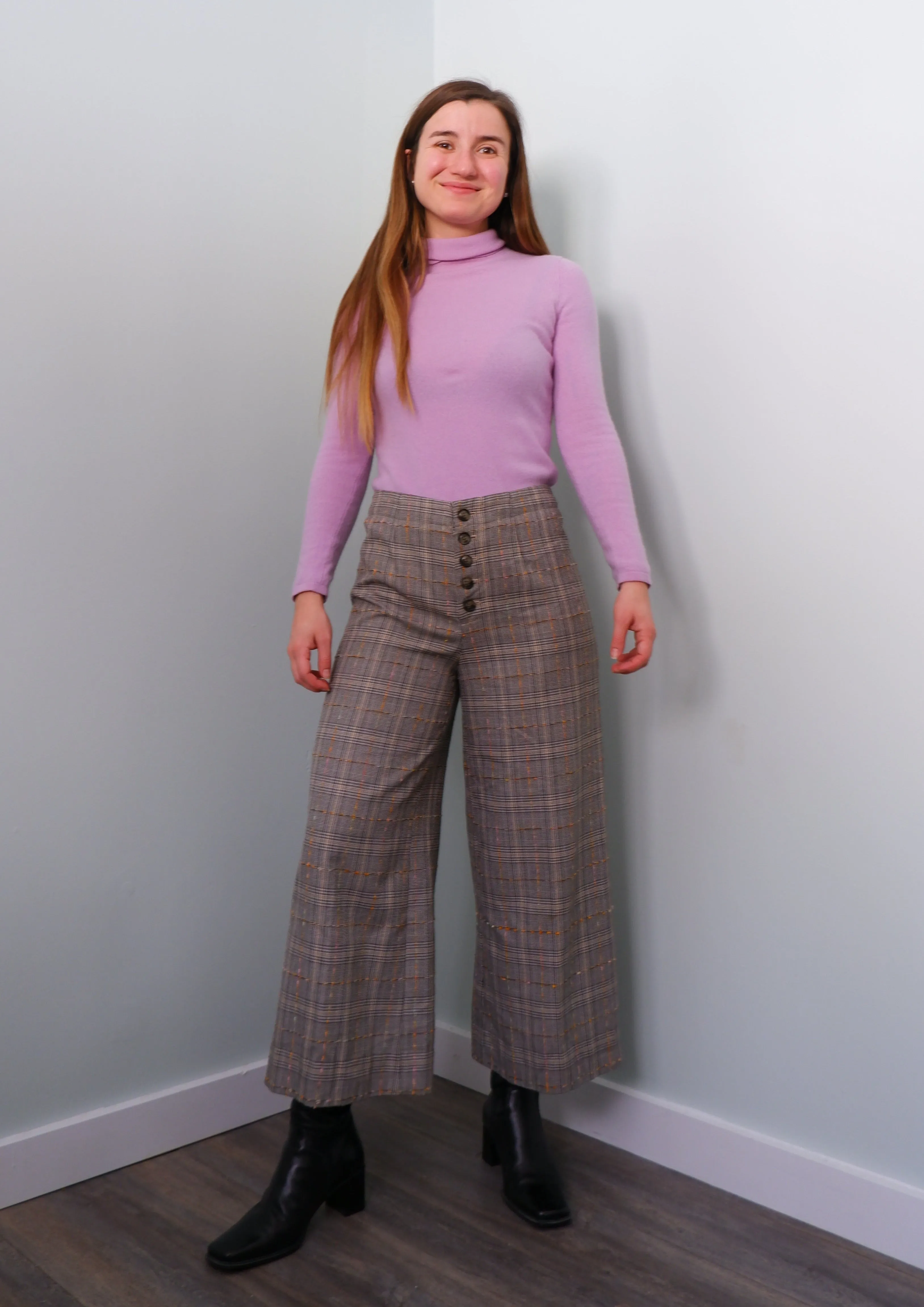 Anthropologie Houndstooth Plaid Culottes - 4/6