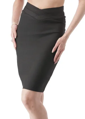 Bandage style crossed waist long pencil skirt