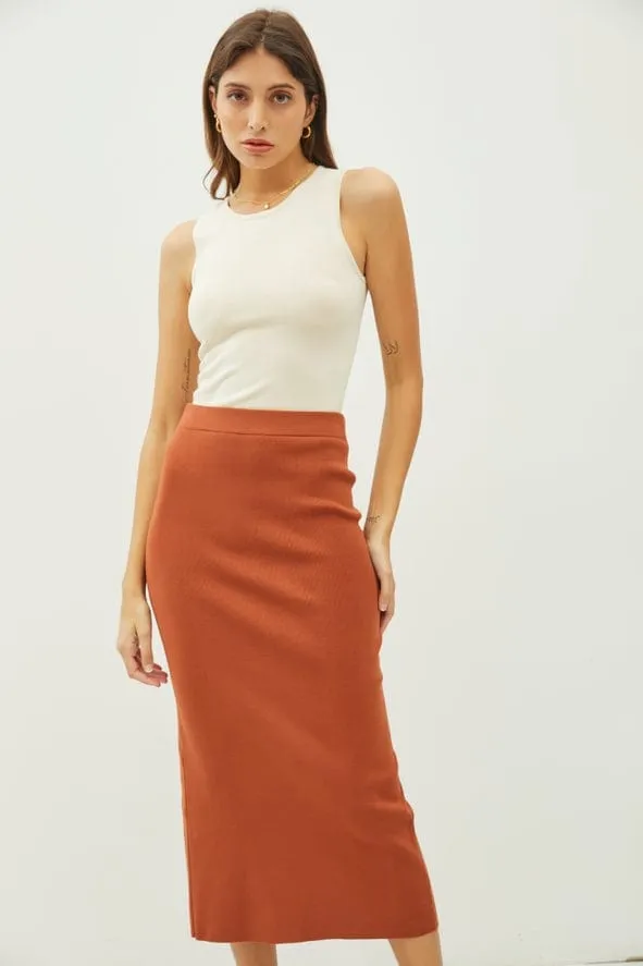 Be Cool Knitted High Rise Midi Skirt