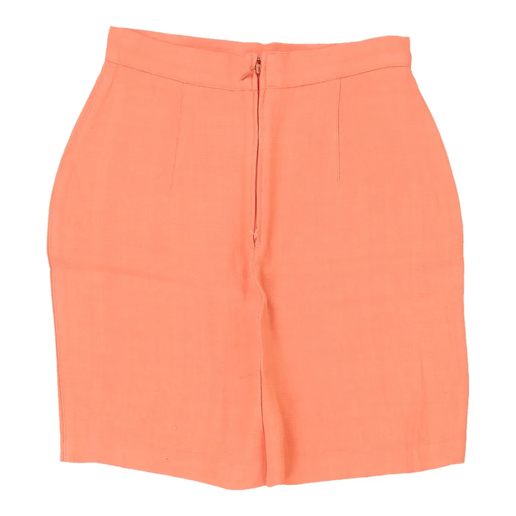 Benetton Mini Pencil Skirt - 26W UK 6 Orange Viscose