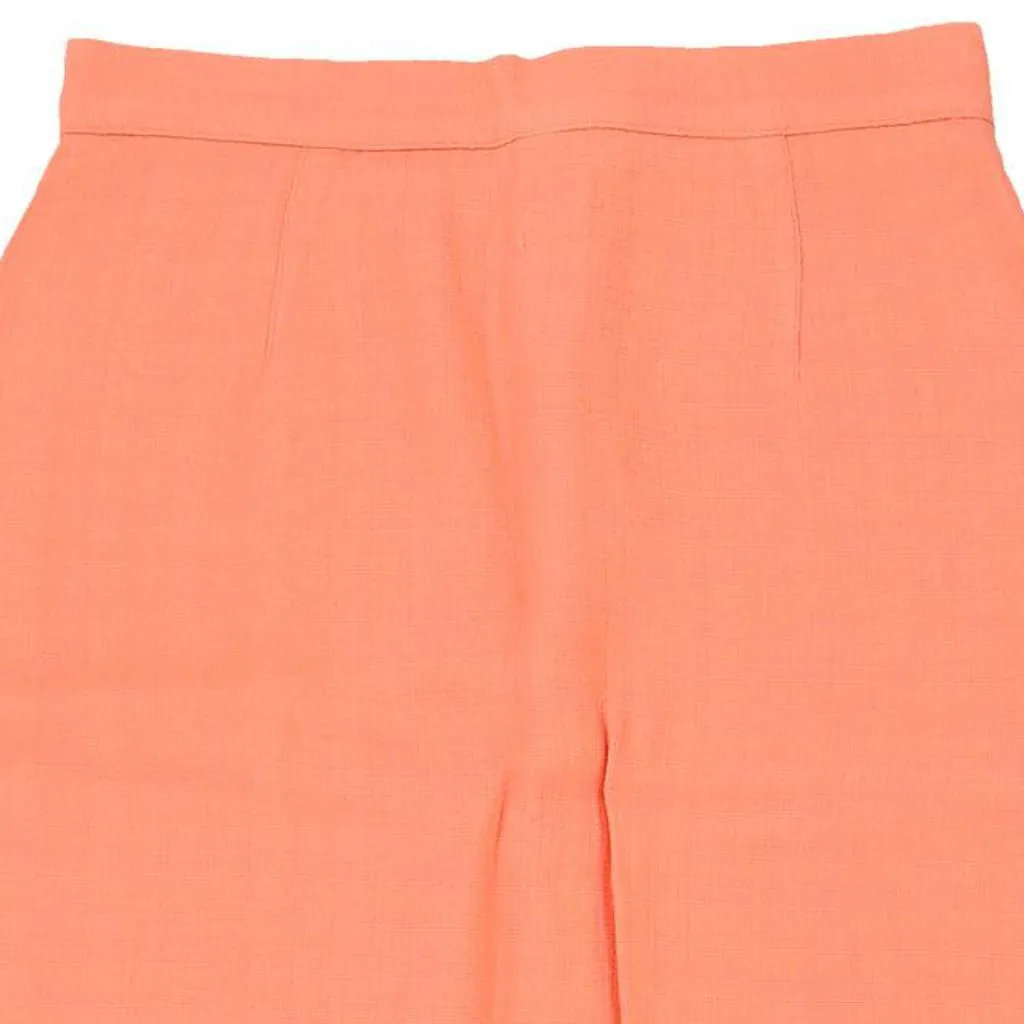 Benetton Mini Pencil Skirt - 26W UK 6 Orange Viscose