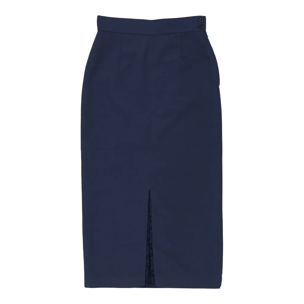 Besy Midi Pencil Skirt - 26W UK 6 Navy Polyester Blend