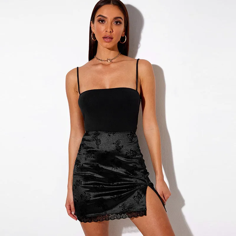 Black Lace Skirt Women Europe Sexy Skirt