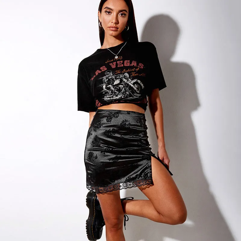 Black Lace Skirt Women Europe Sexy Skirt