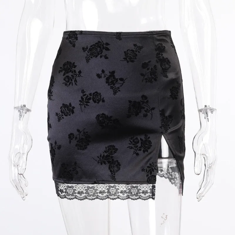 Black Lace Skirt Women Europe Sexy Skirt
