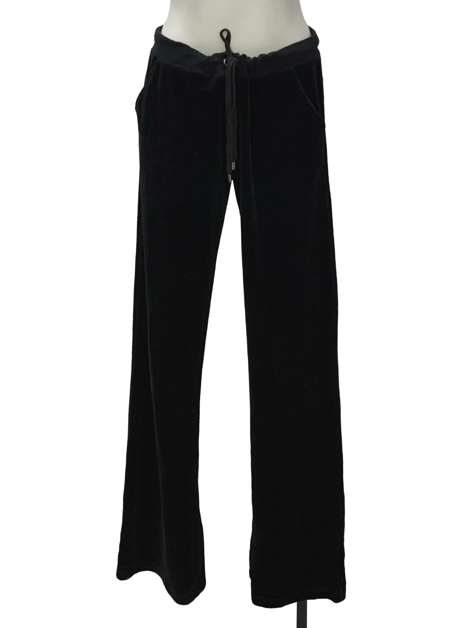 Black Velvet Drawstring Pants