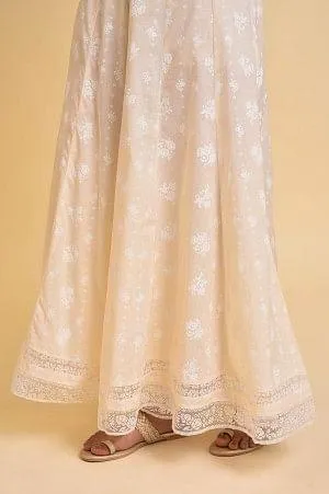 Blue Embroidered Kurta, Culottes And Printed Dupatta Set