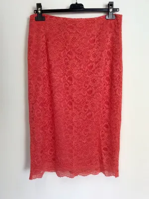 BRAND NEW JAEGER CORAL LACE PENCIL SKIRT SIZE 12