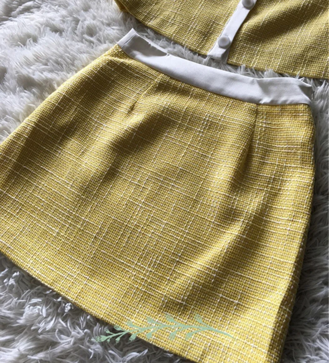 Bright Yellow Contrast Braid Dress Uniform