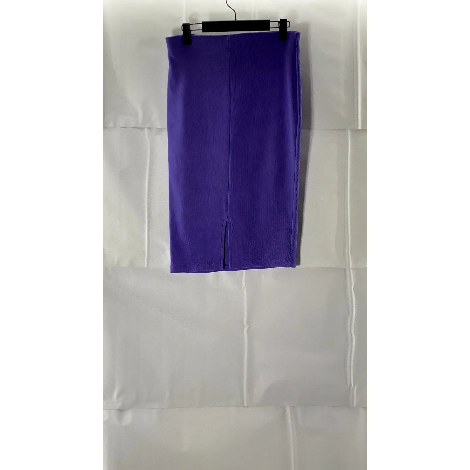 BUSSEM Women's Purple Ribbed Knit Pull-On Straight-Pencil Skirt SZ 38(USM)