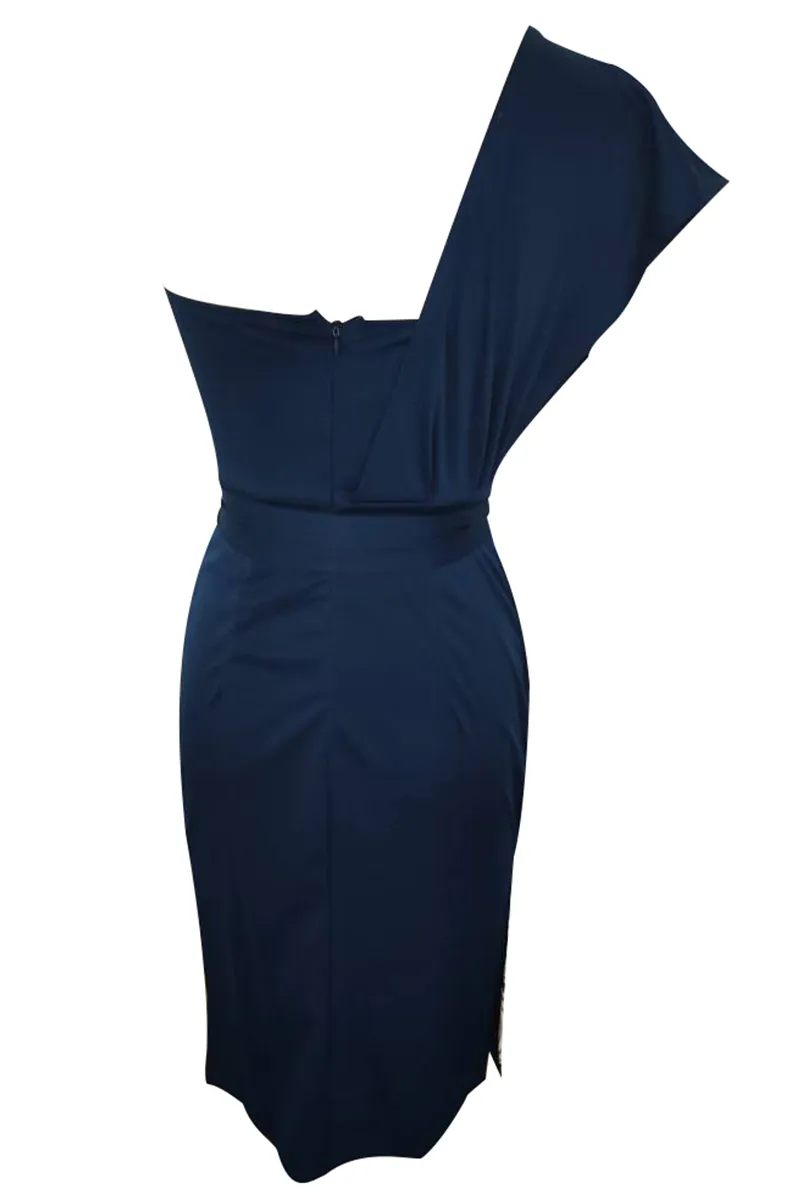 Casual Print Patchwork One Shoulder Pencil Skirt Dresses Elegant For Special Occasions