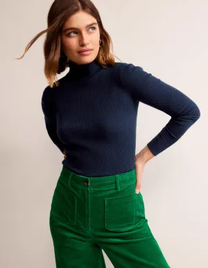 Catriona Roll Neck Jumper-Navy