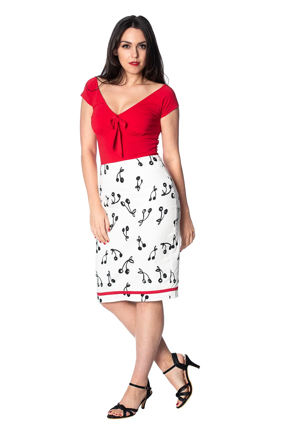 CHERRY POP PENCIL SKIRT