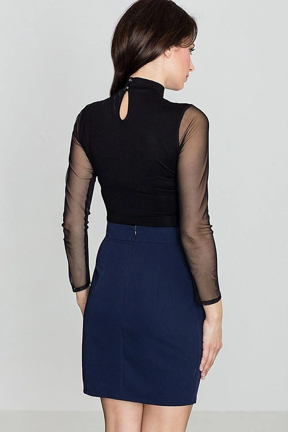 Chic Asymmetric Front-Cut Pencil Skirt