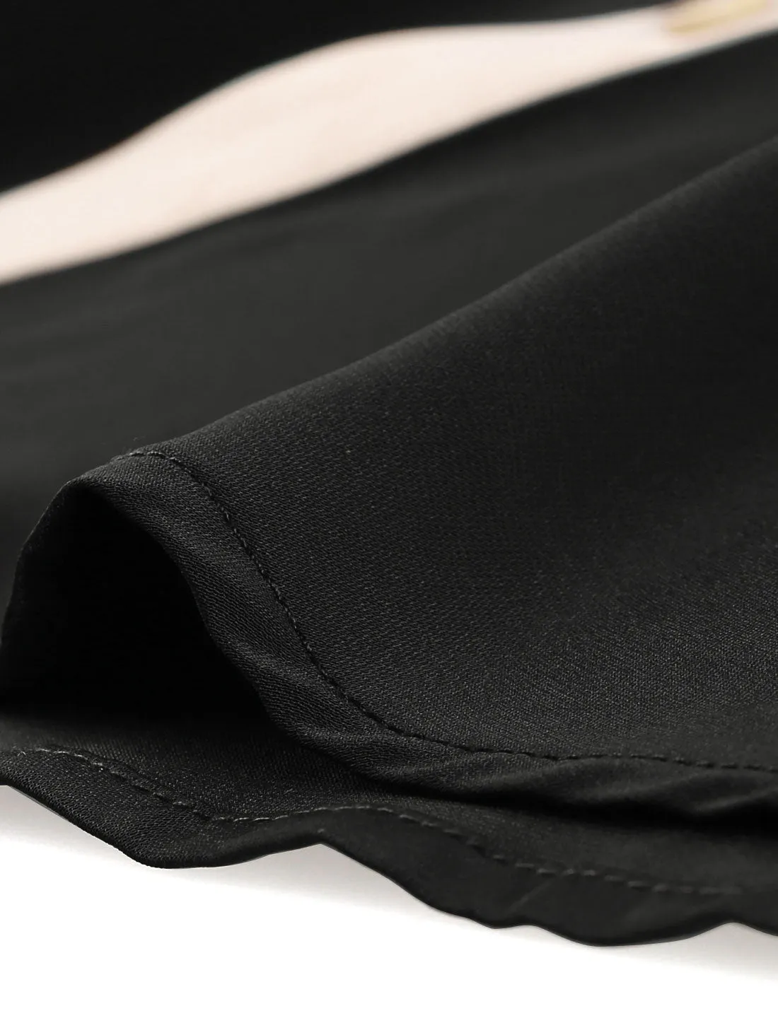 Contrast Collar Shirt Chiffon Long Sleeve Work Office Blouse