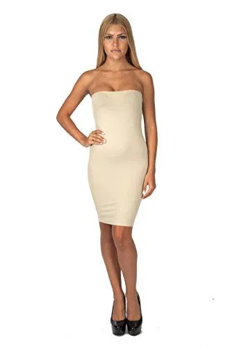 Convertible Pencil Skirt Tube Strapless Dress Stretch Slip