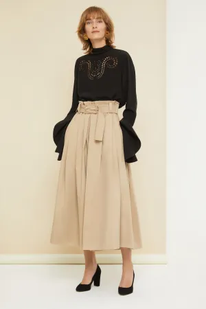 Cotton gabardine culottes in organic cotton