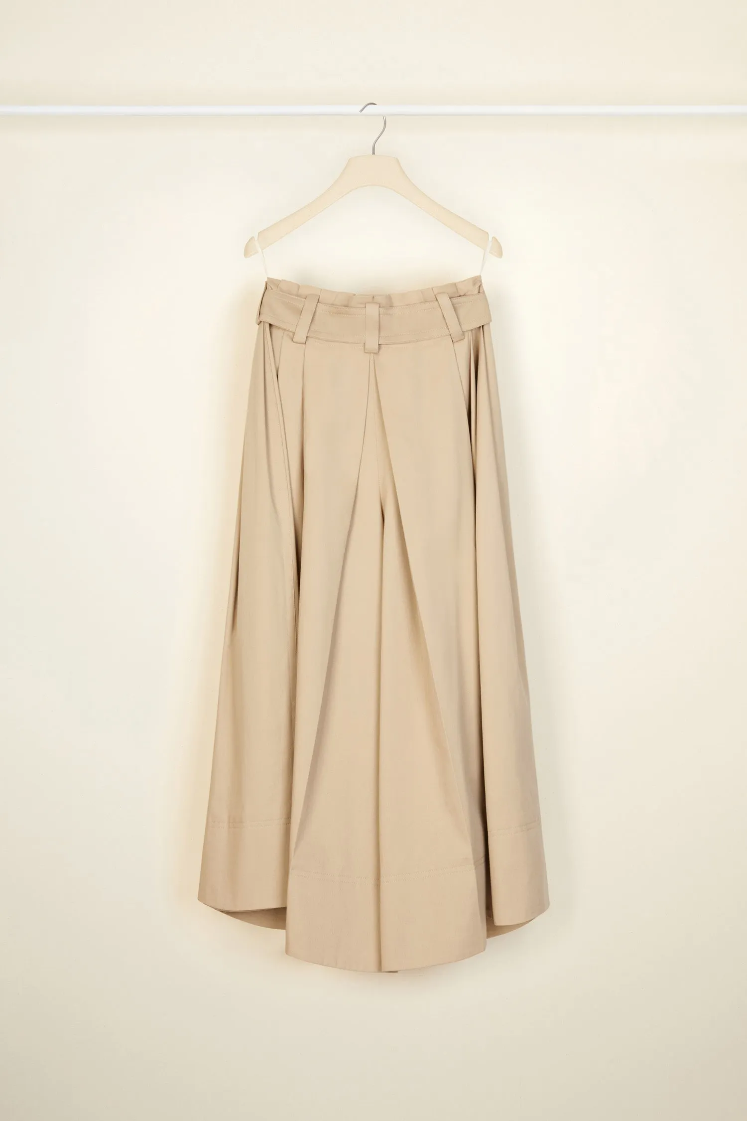 Cotton gabardine culottes in organic cotton