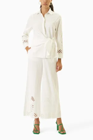 Cutwork White Cuff Set