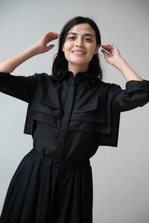 Delegan | Linen Shirt in Black
