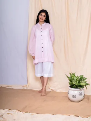 Dhara Pink Button Down Bamboo Dress