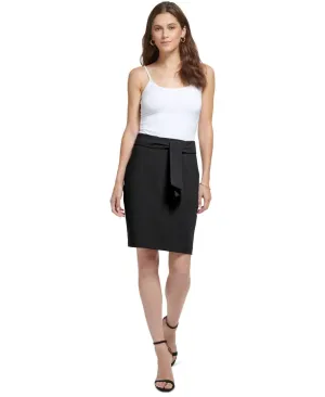 DKNY Women's Tie-Front Pencil Skirt W5412DTW Black 14