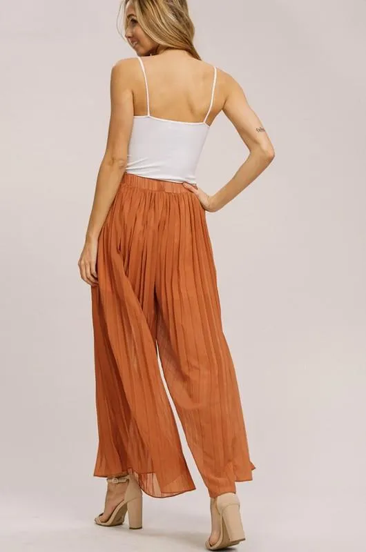 Dusty Chiffon Pleated Culottes