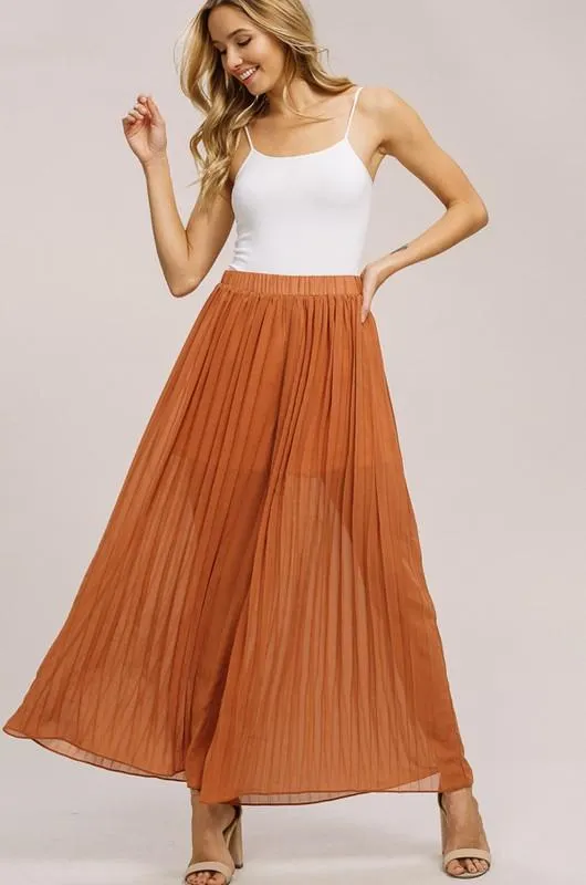 Dusty Chiffon Pleated Culottes