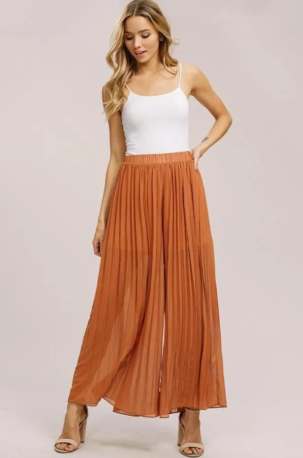 Dusty Chiffon Pleated Culottes