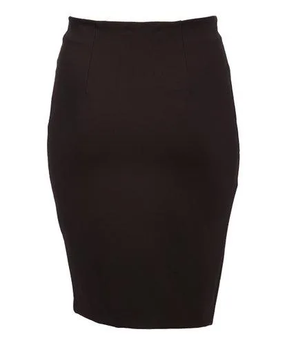 English Italian Hip Curvy Black Pencil Skirt