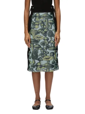 Ethereal Mushroom Sequin Slip Skirt with Lace Sky (Blue Multi)