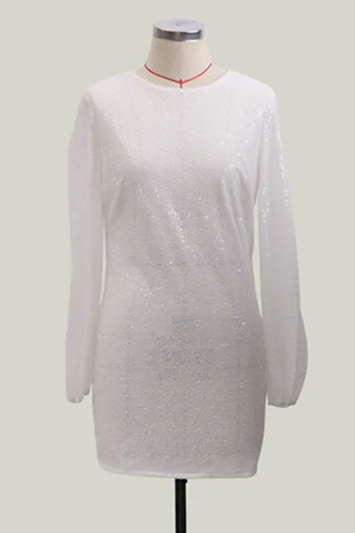 Fashion Elegant & Stylish Patchwork Sequins O Neck Pencil Skirt Dresses(3 Colors)