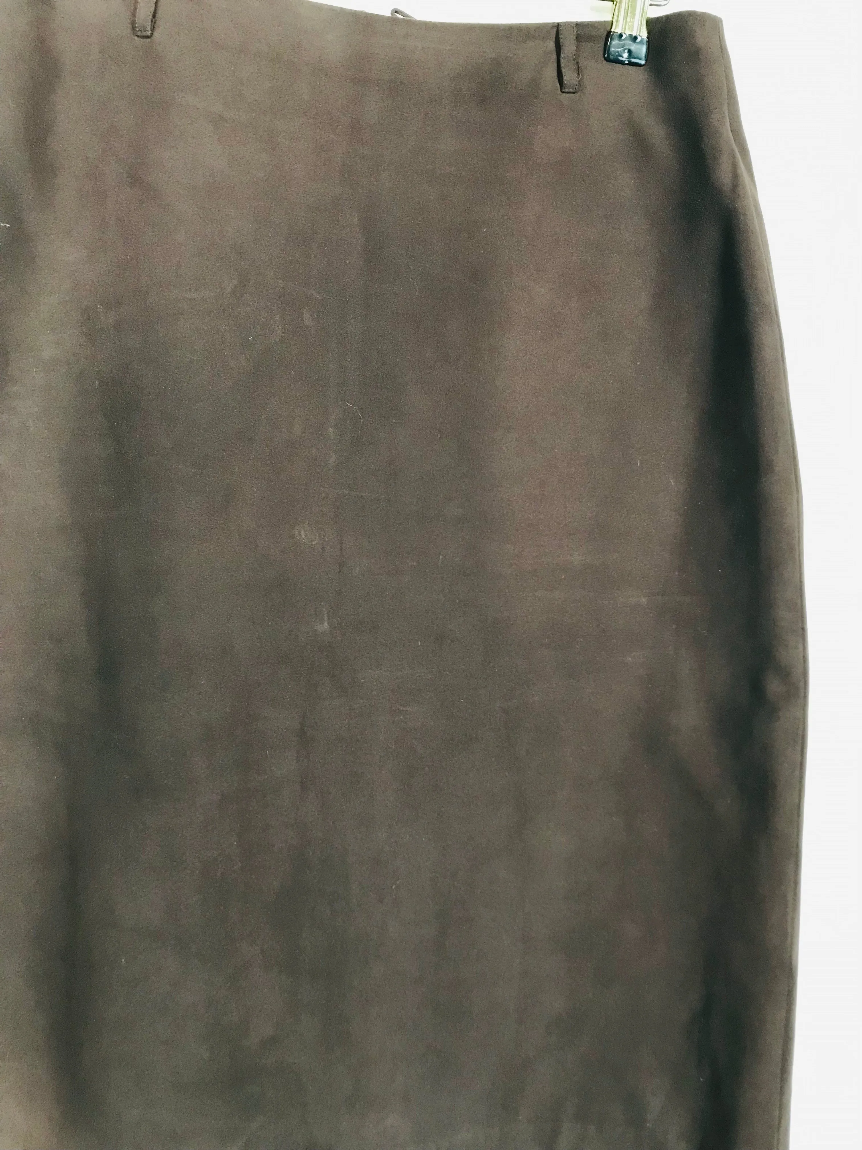 Fenn Wright Manson Women's Faux Suede Pencil Skirt | UK10 | Brown
