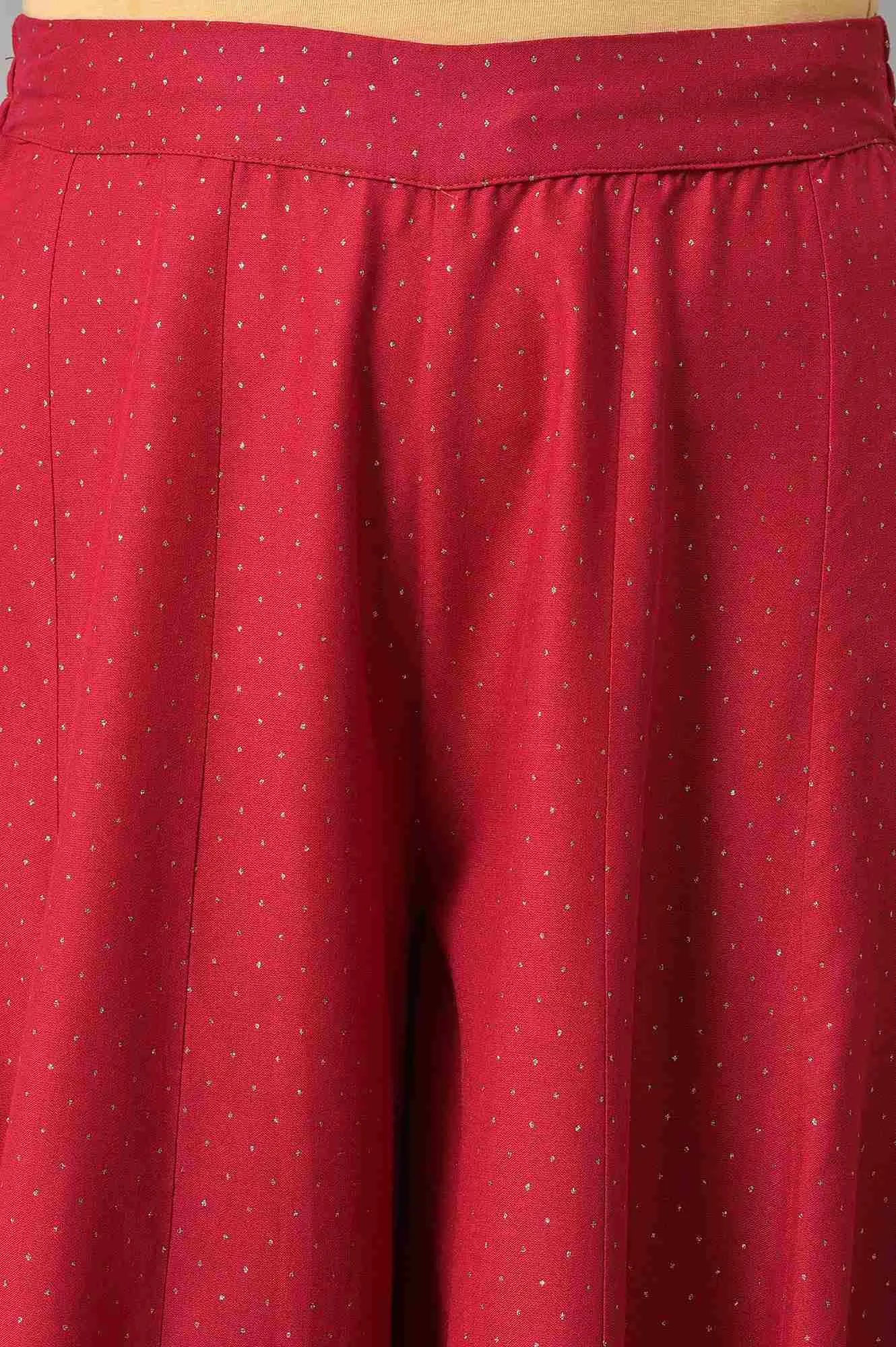 Fuchsia Pink Glitter Printed Culottes