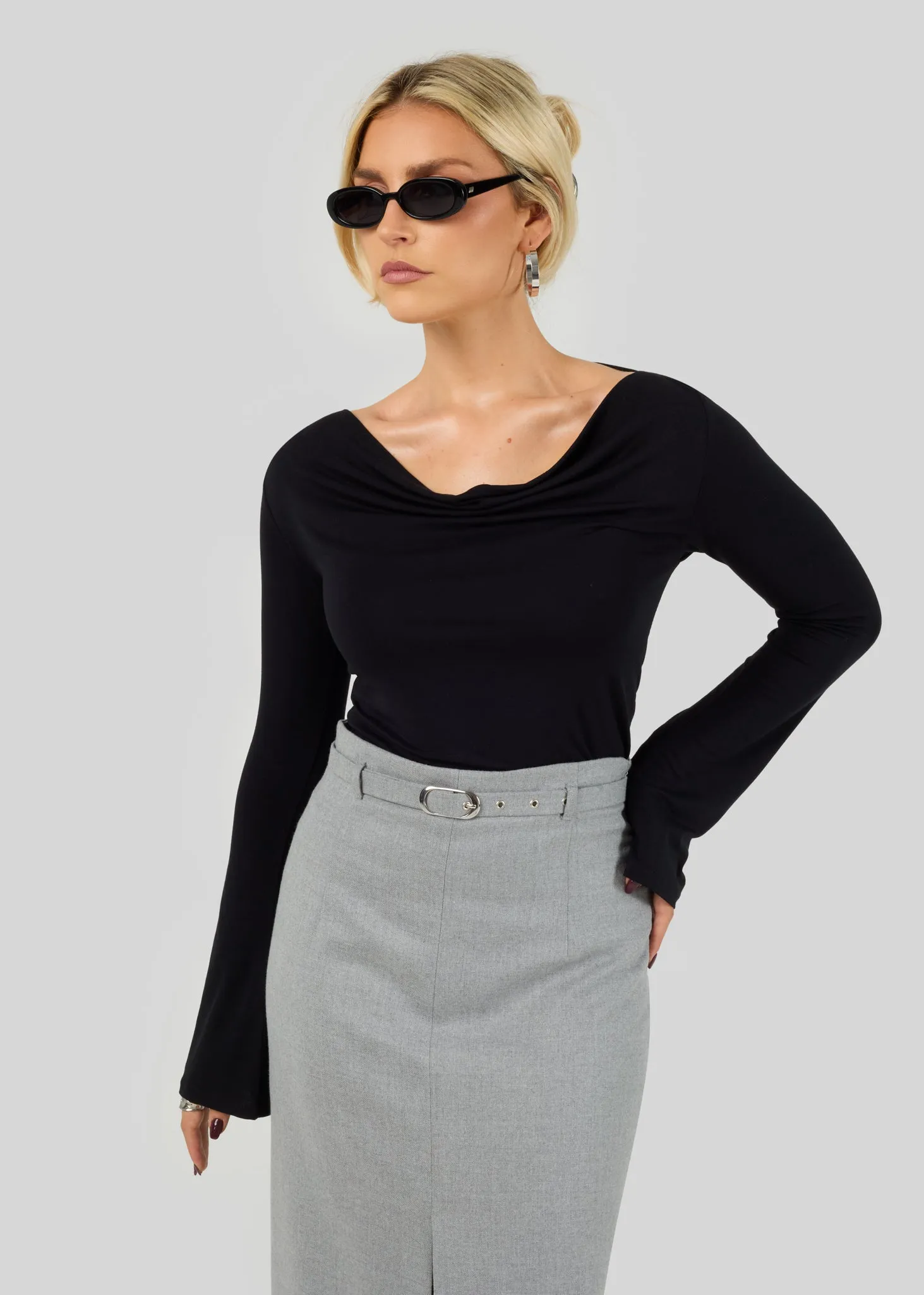 Gaia Pencil Skirt - Grey