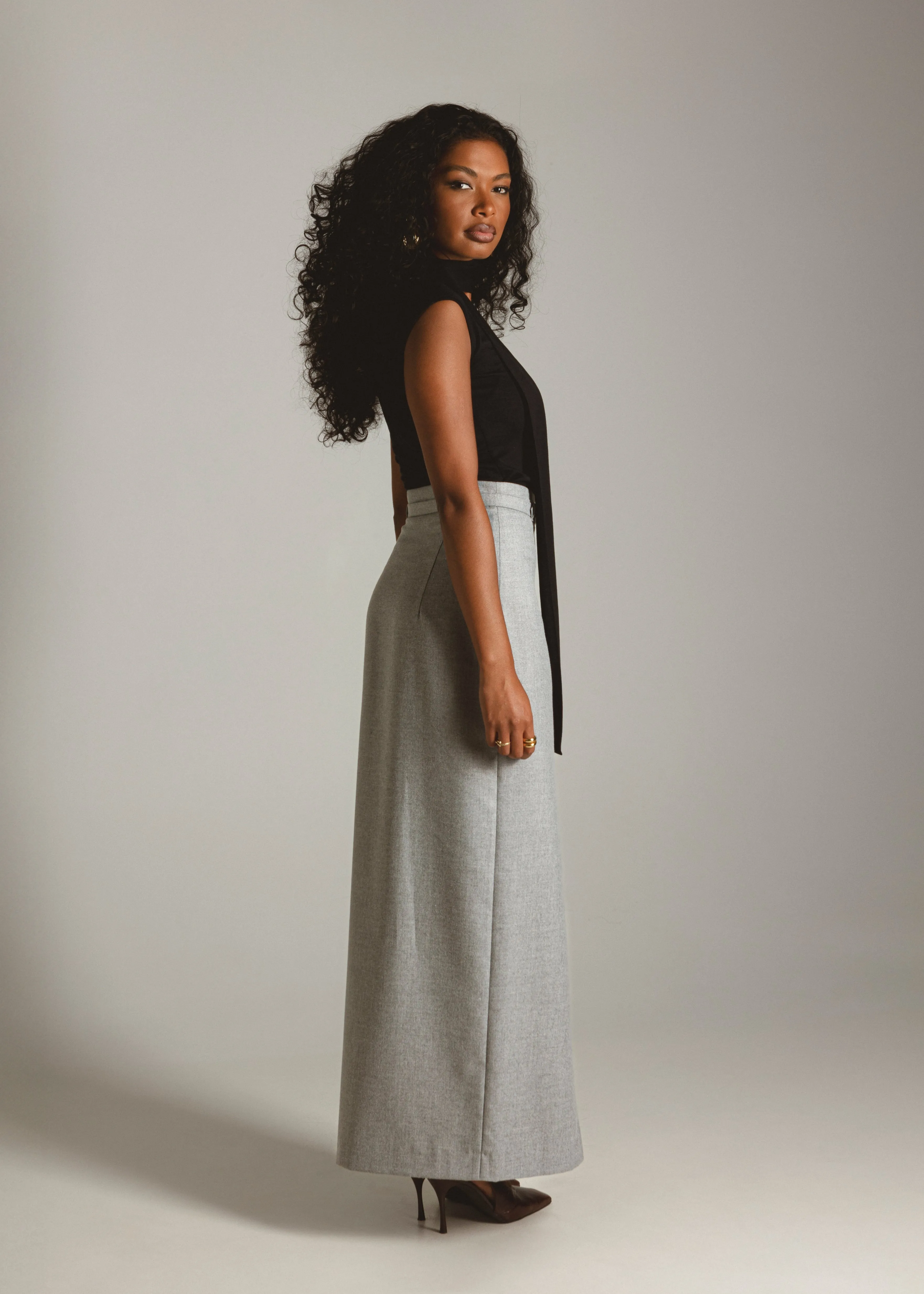Gaia Pencil Skirt - Grey