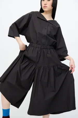 Gathered Culottes in Black
