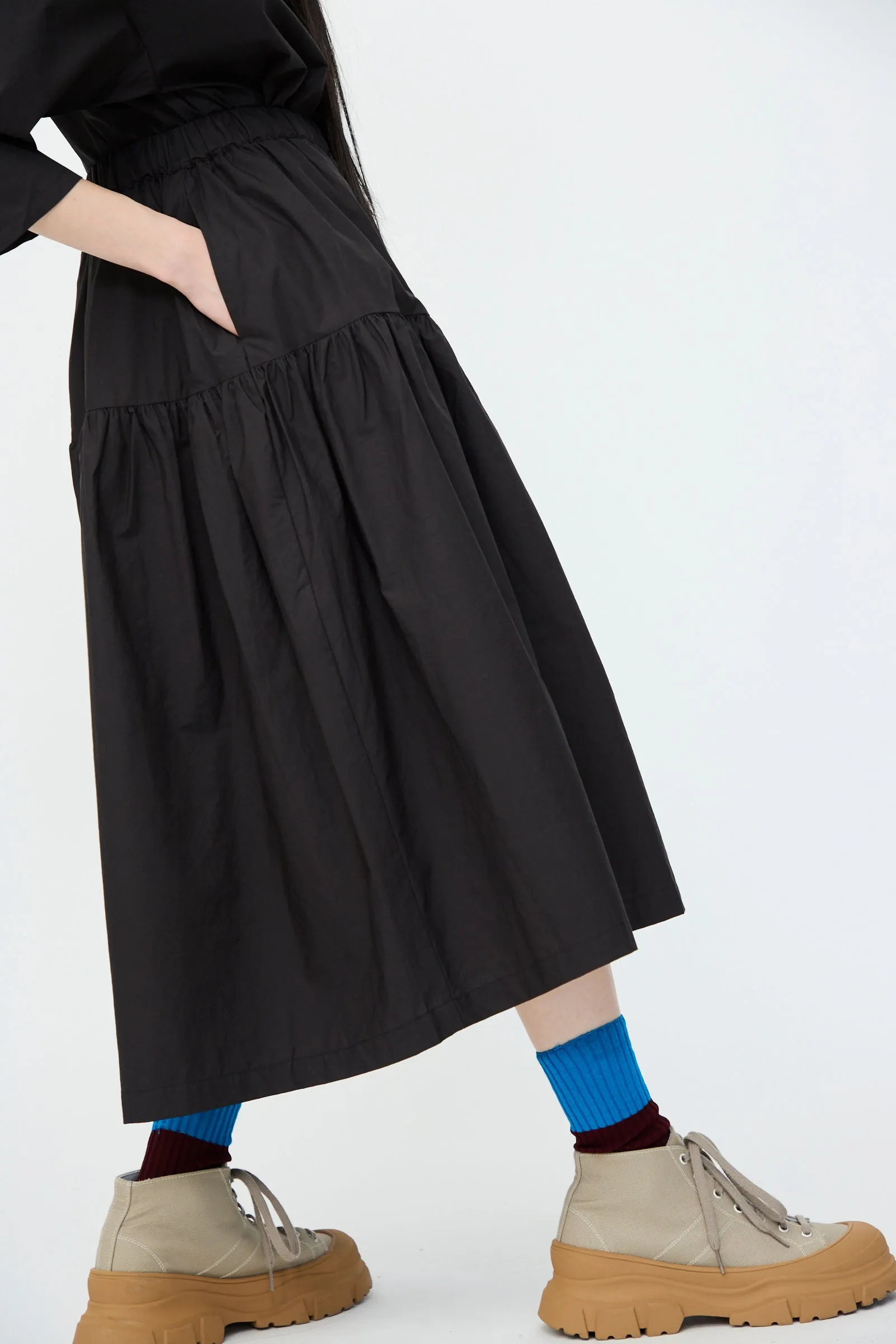 Gathered Culottes in Black