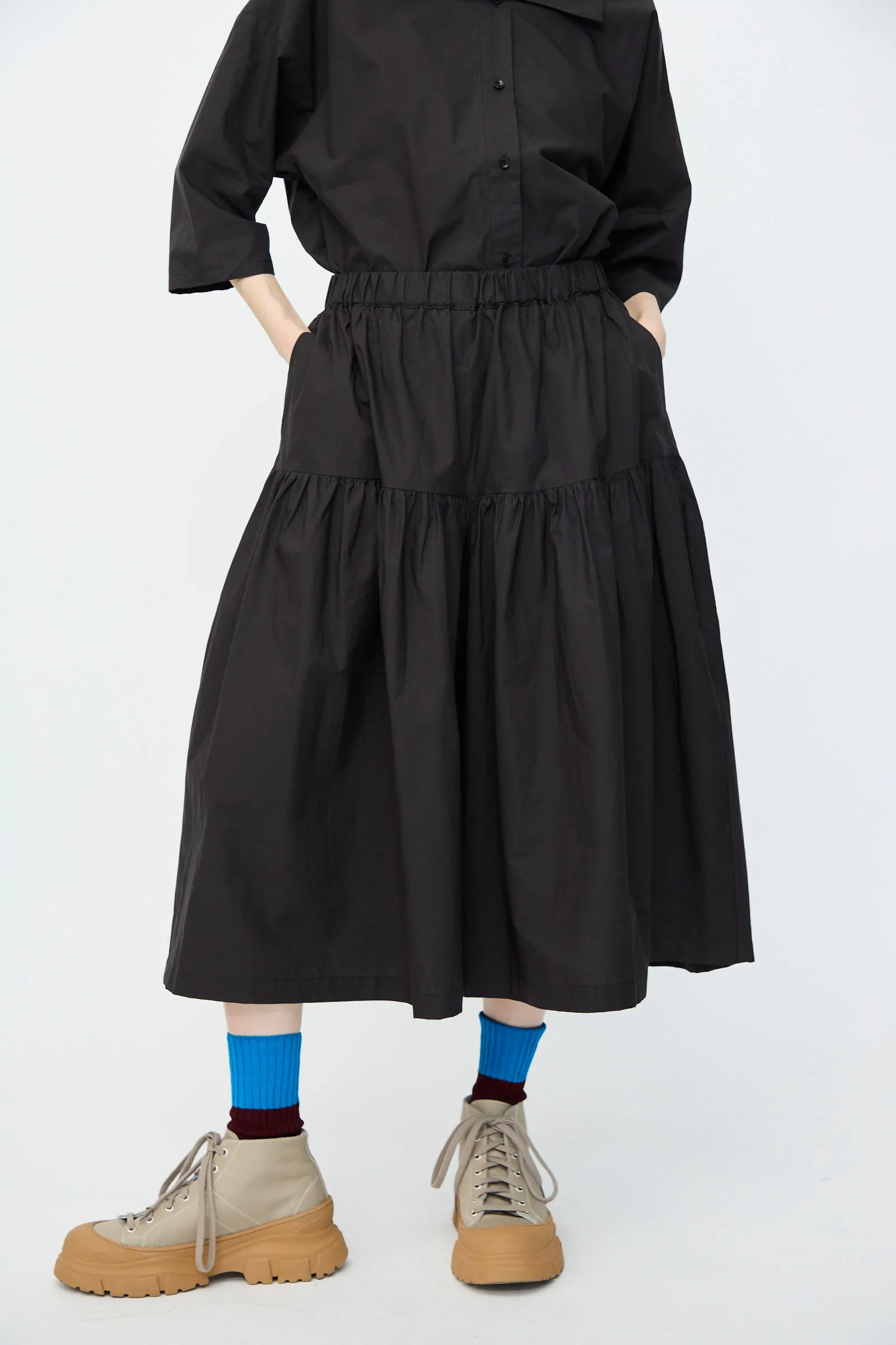 Gathered Culottes in Black