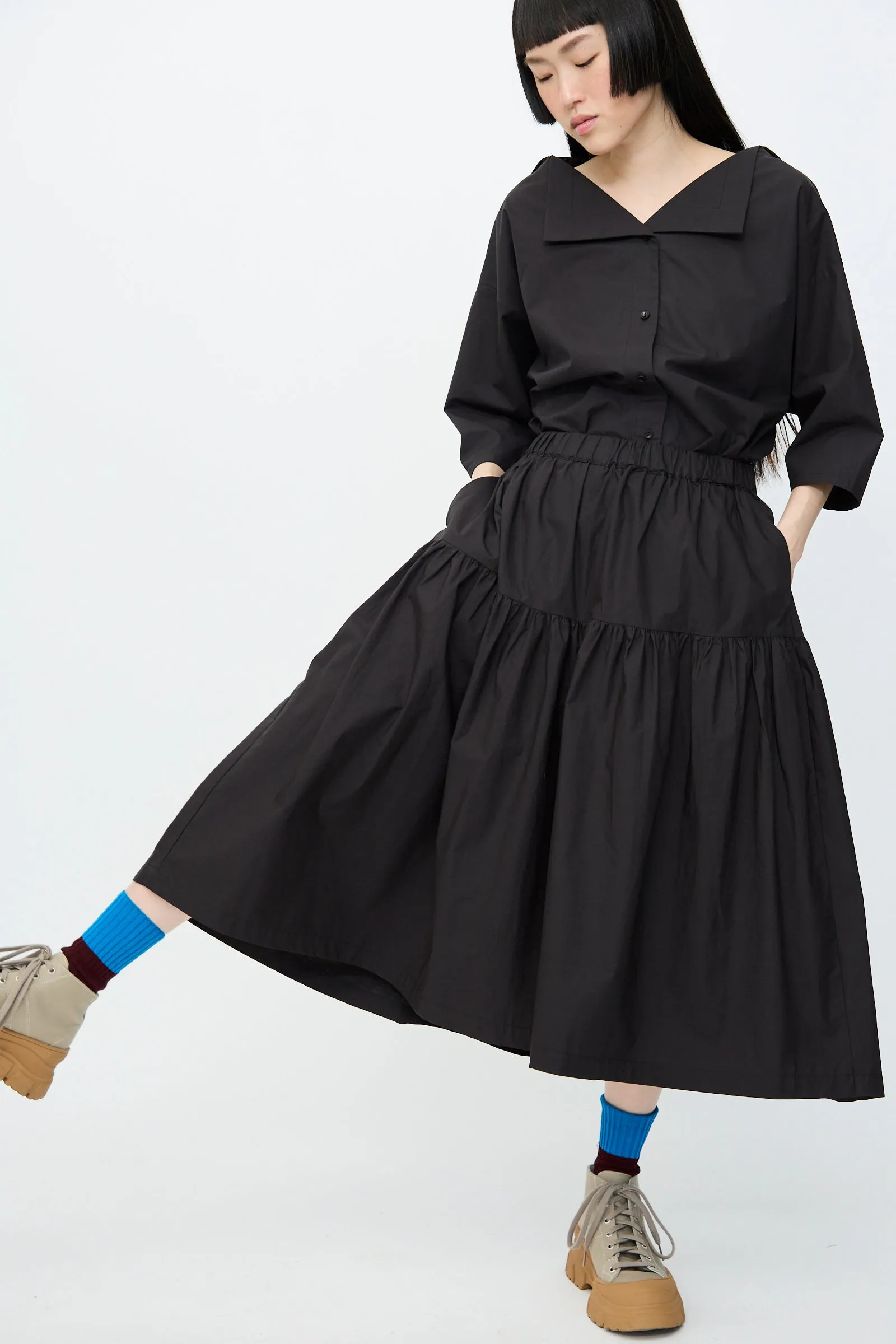 Gathered Culottes in Black