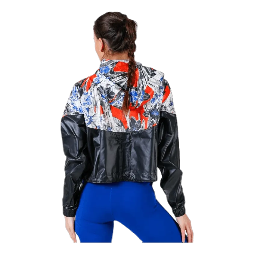 Hyper AOP Crop Jacket White/Black